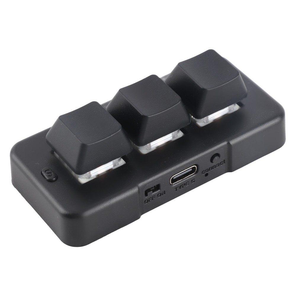 Black 3 Key Keypad RGB Backlit 3 Keys USB Interface Mini Mechanical Program