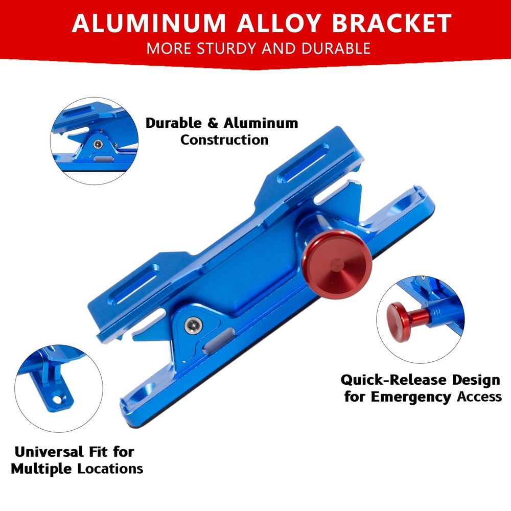 Quick Release Car Fire Extinguisher Mount – Blue Adjustable Aluminum