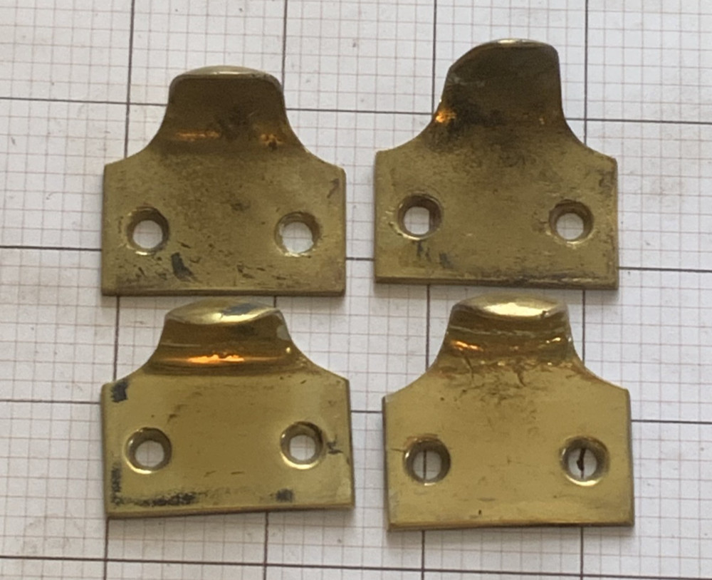 4 Antique solid brass window sash lifts