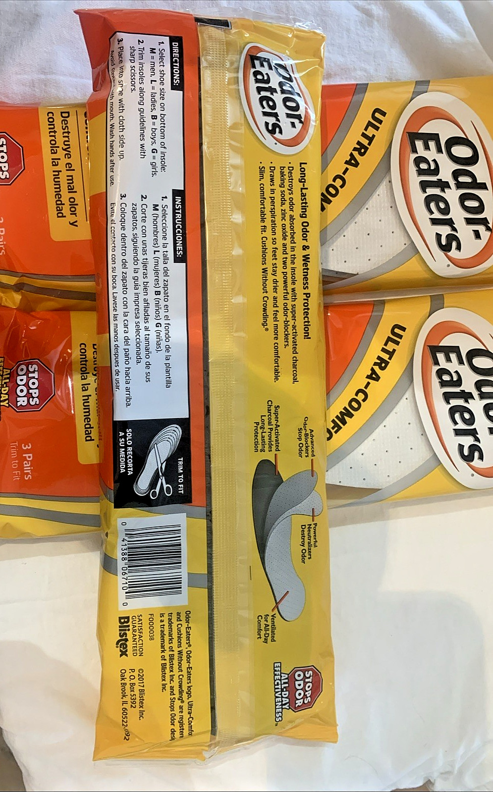 Odor-Eaters Ultra Comfort Odor-Destroying Insoles 1 Size Fits All - 9 Pairs