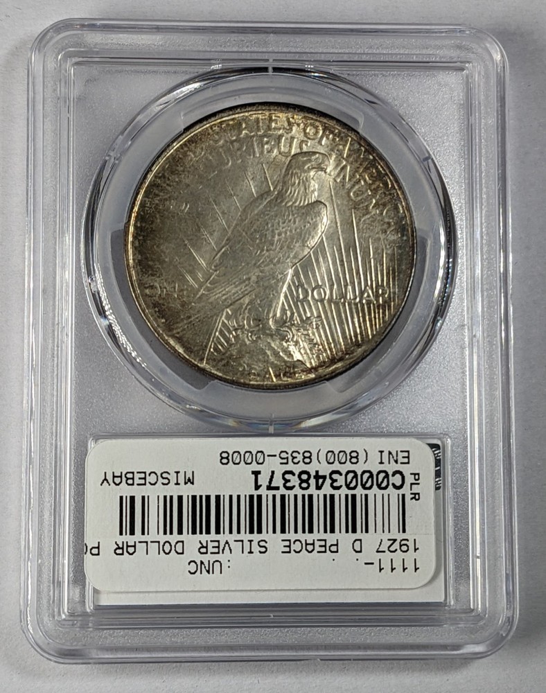 1927 D Peace Silver Dollar PCGS UNC