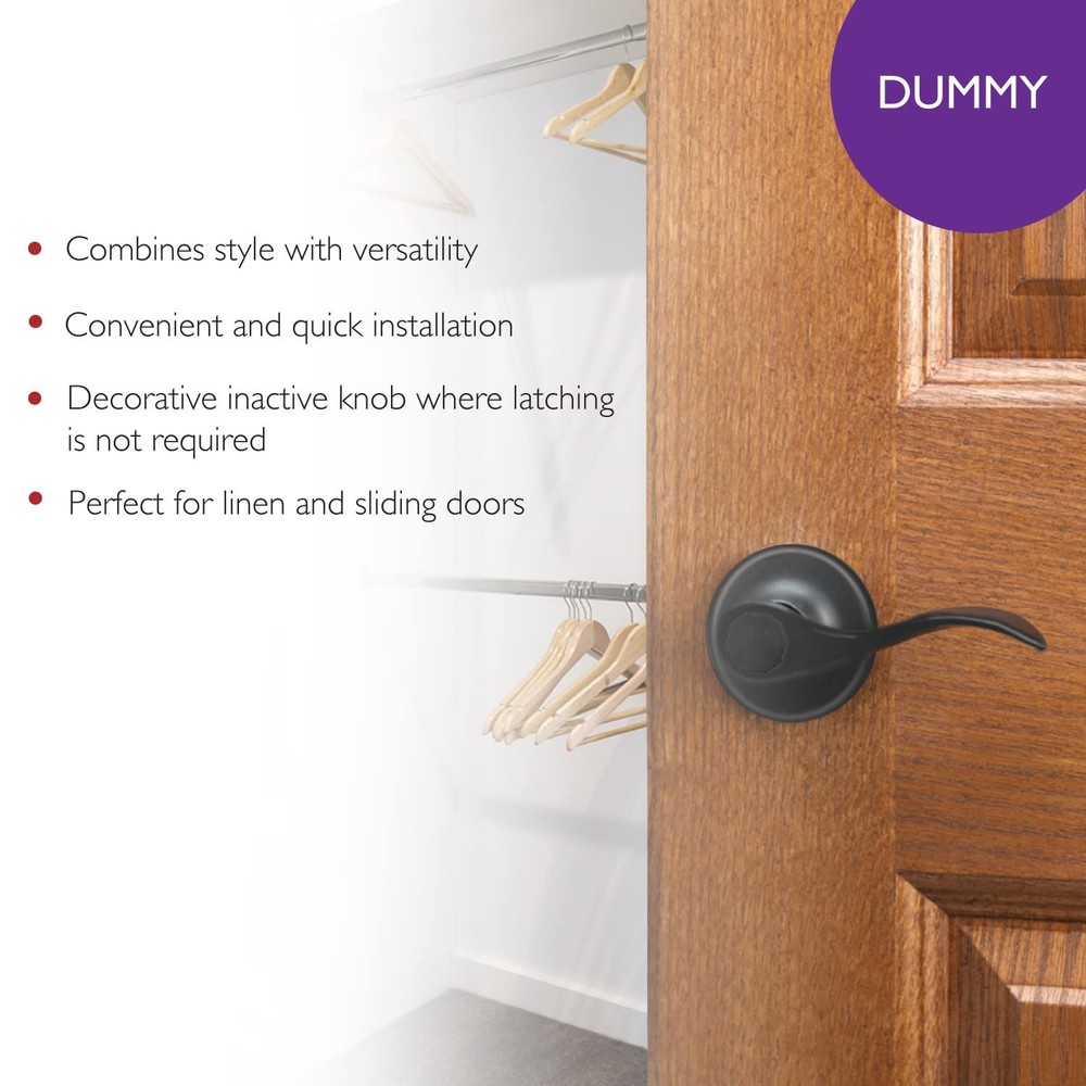 Matte Black Springdale Decorative Door Handle Fully Reversible Push Pull Func...