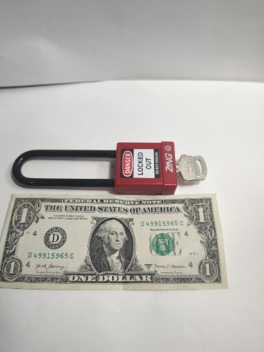 ZING 7055 Lockout Padlock,KA, RED,1-3/4"H