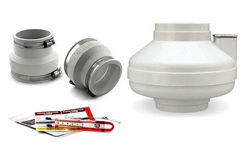 Fantech Rn2 Radon Fan & Install Kit with Dynameter