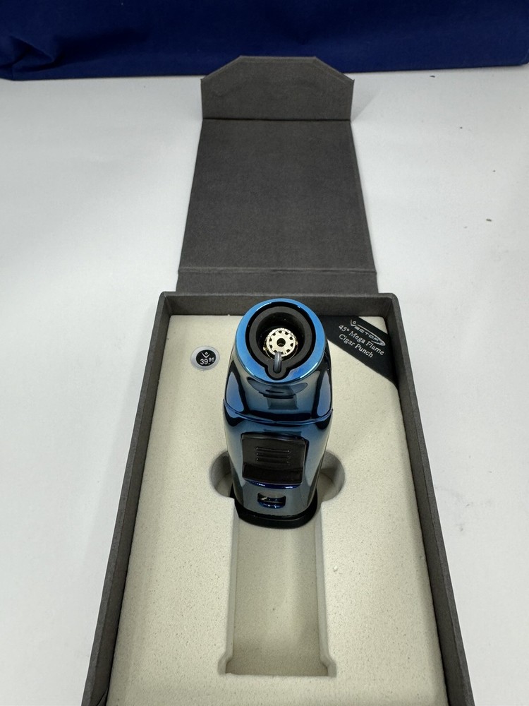Vector AZTECH - Wind Resistant Large Single Jet Torch Lighter - Blue - New