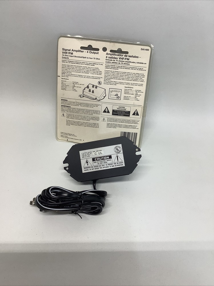 Gemini DA-1400 Cable VCR 4 Output VHF/FM 75 ohm Input Boosted & Split NEW