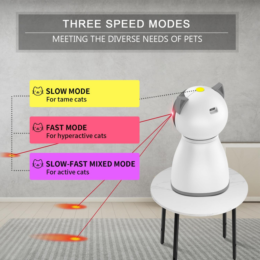 Automatic Cat Laser Toy Motion Activated USB Rechargeable 3 Modes Interactive Pe