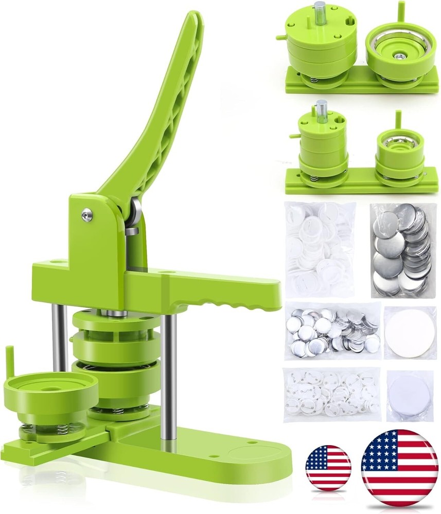 Button Maker Machine Multiple-Sizes - Pin Maker Machine 1.25 inch+2.25 inch, ...
