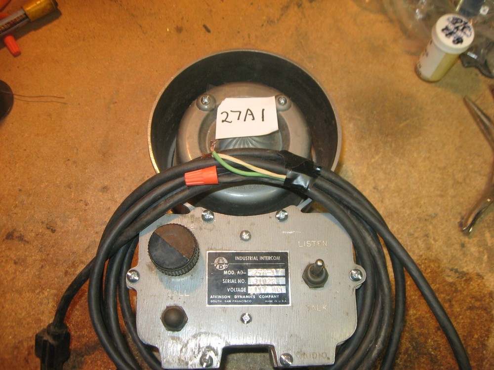 ATKINSON DYNAMICS INDUSTRIAL INTERCOM AD27 A 1