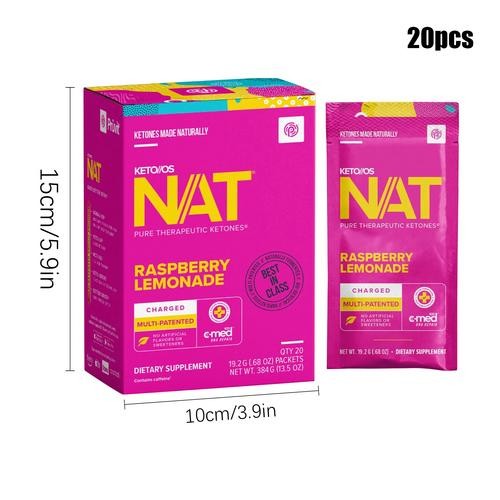 PRUVIT Ketones NAT 20 Packets Charged RASPBERRY LIMONADE
