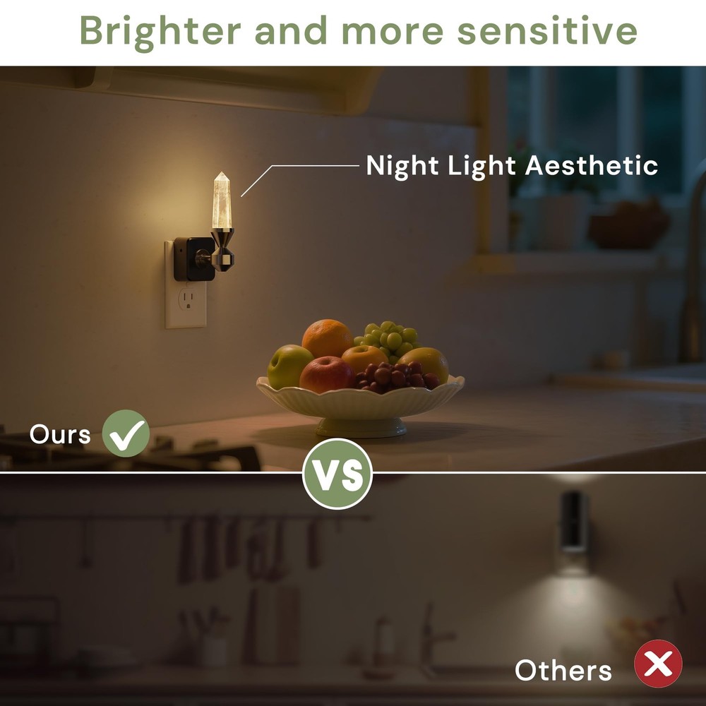 Night Light: Night Lights Plug into Wall, 2 Pack Dimmable Night Light Aesthet...