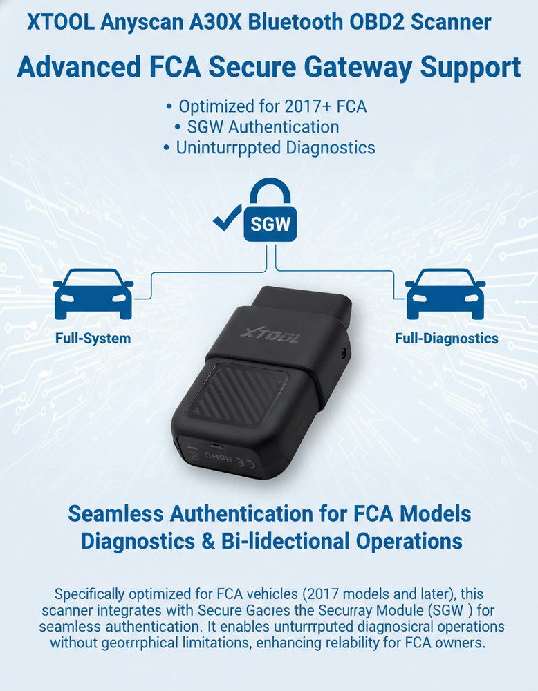 XTOOL Anyscan A30X Wireless Diagnostic OBD2 Scanner All System Scan Reader Tool