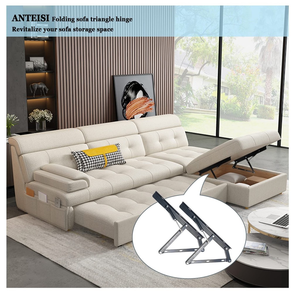 Storage Ottoman Hardware,Hydraulic Hinge,Scissors Hinge Black -L