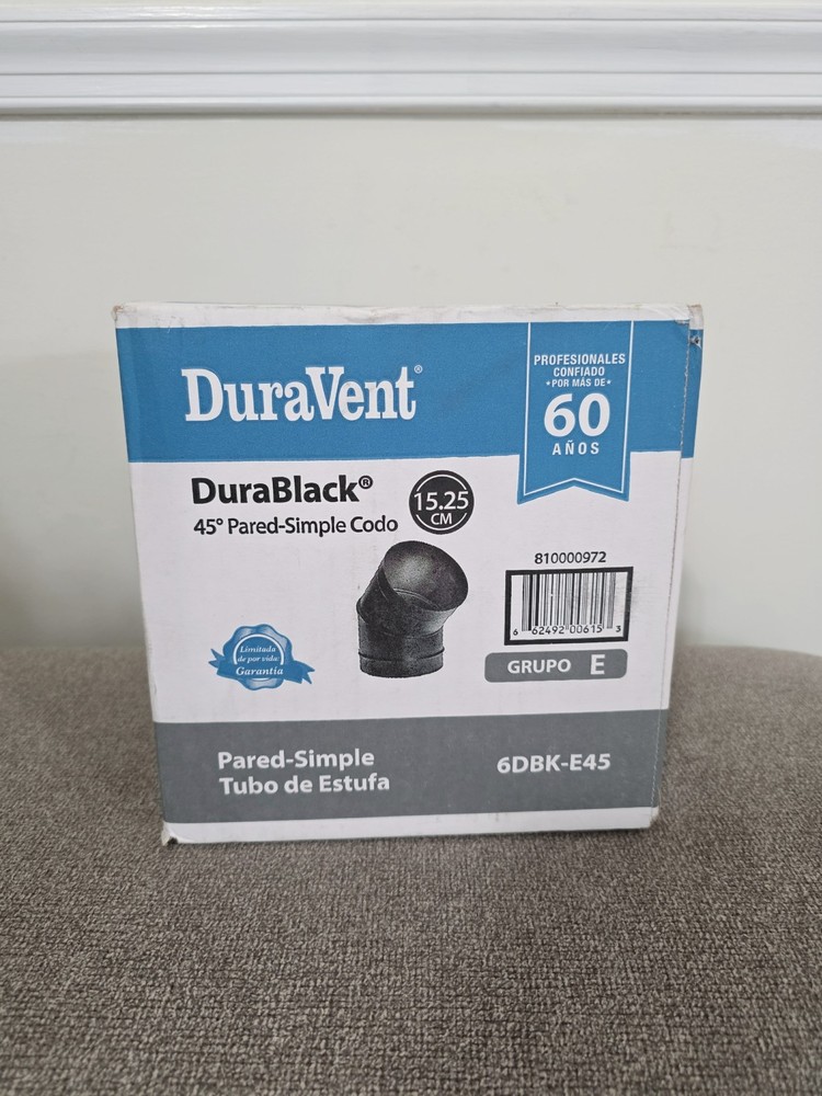 DURAVENT 6" DURABLACK- 45 Degree Elbow #6DBK-E45