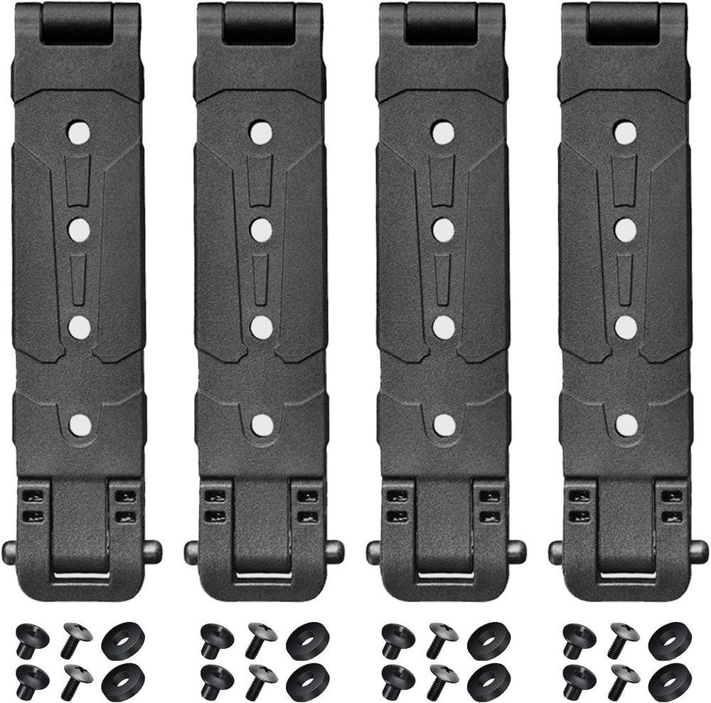 3" Molle Clips 4-Pack, Molle Attachment Clips with Mounting Hardware for Vests,