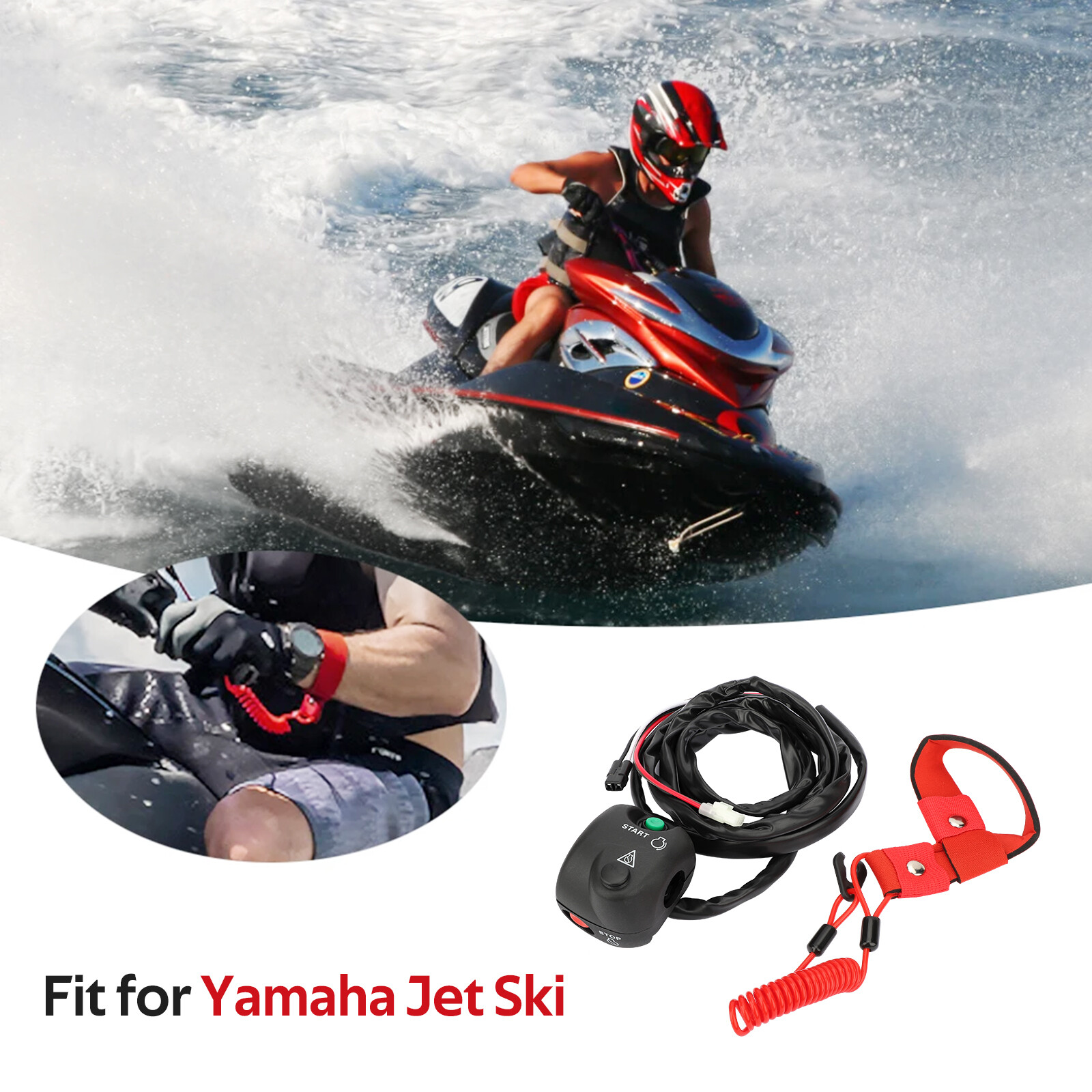 Handlebar Start Stop Switch Box w/Lanyard for Yamaha WaveRunner Superjet 700