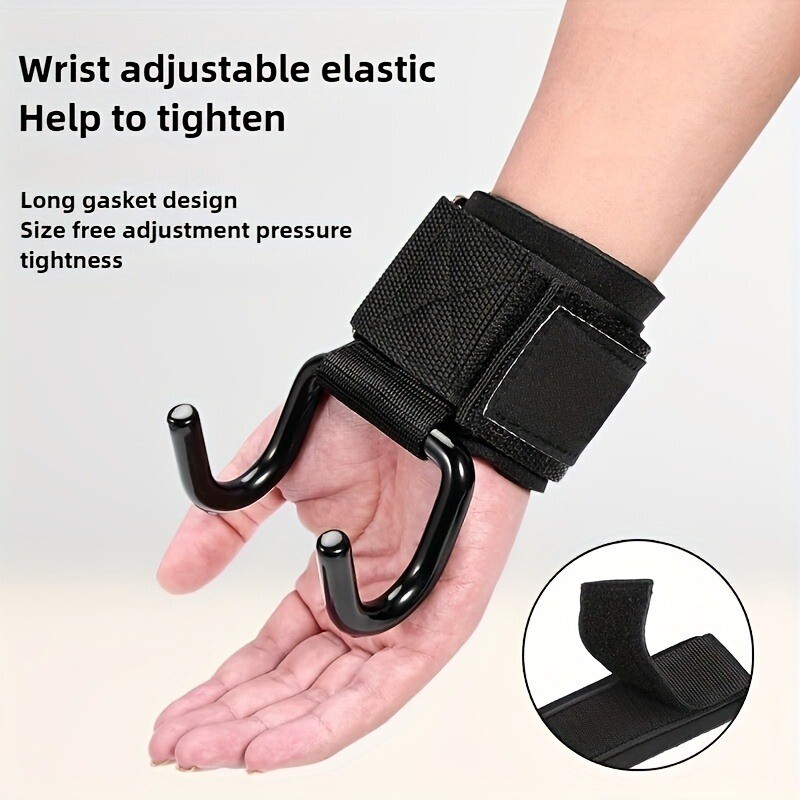 2PCS Fitness Squat Lifting Pull-Up Wrist Hook Strength Training Pull Power Hook