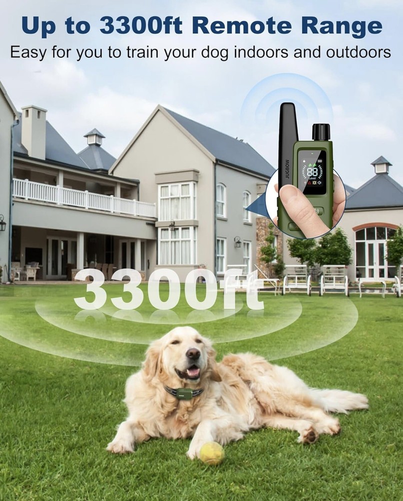 Dog Shock Collar 3300ft Training Collar With Remote 4 Training Mode Rechargeable