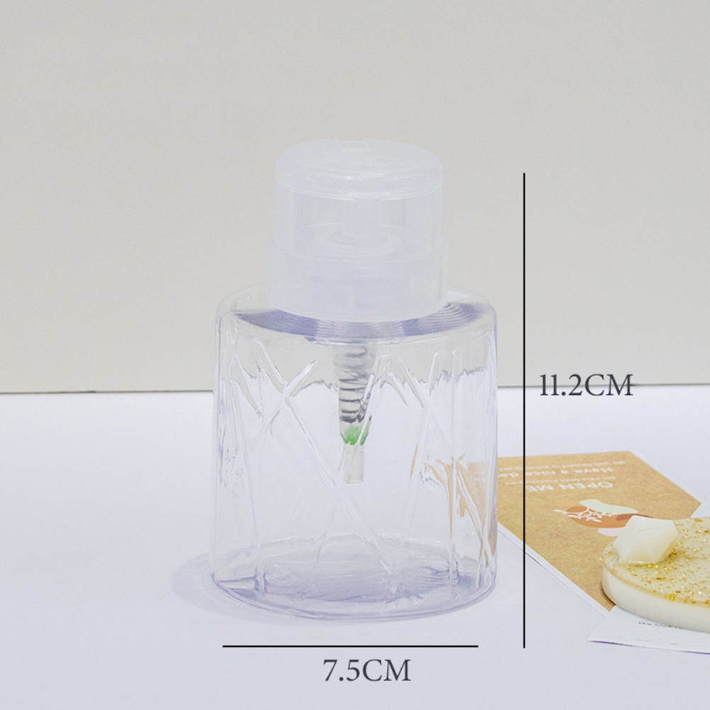 Nail Cleaner Container Reusable Empty Refillable Press Pump Dispenser 200ml S .