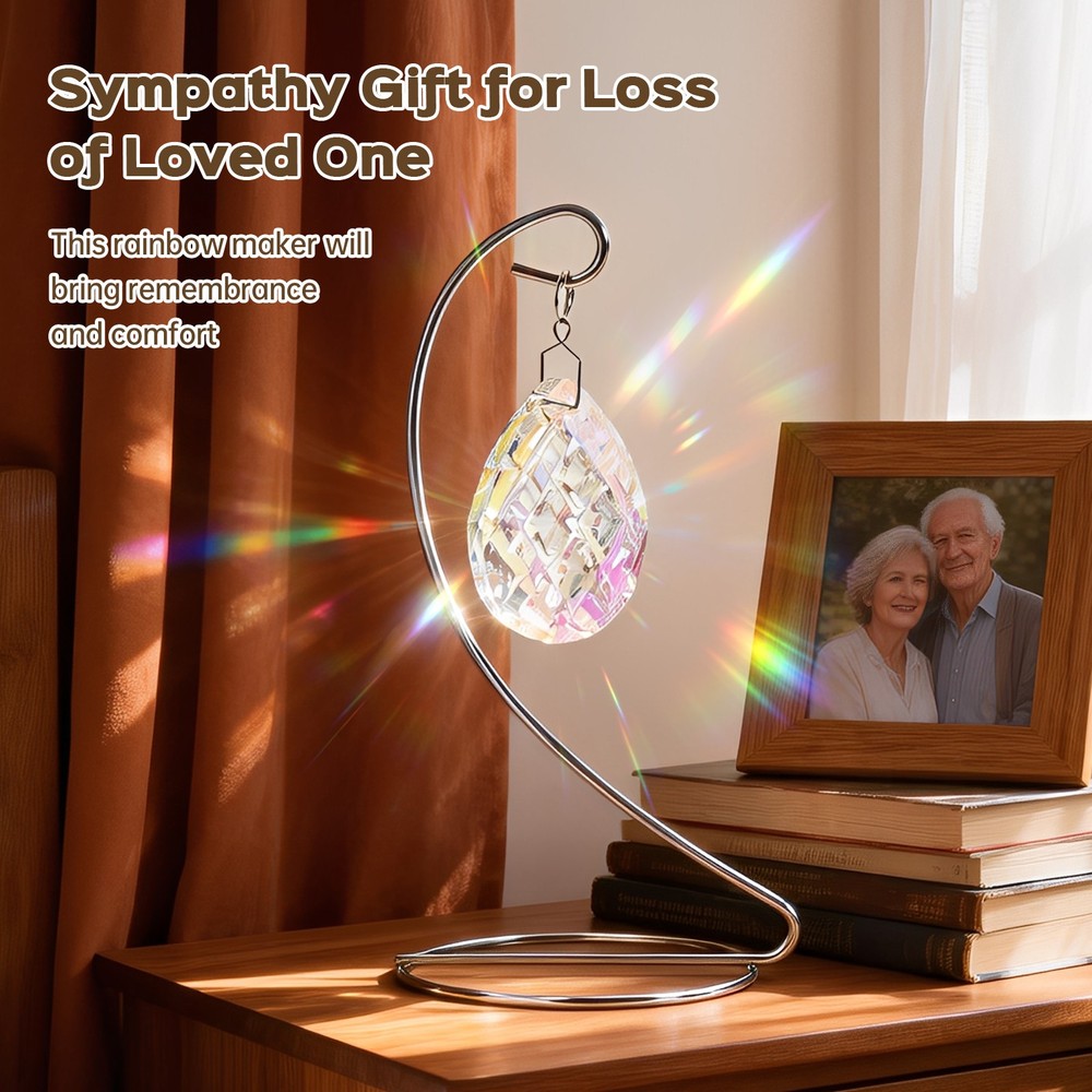 Sun Capture Light Drop Shape Vertical Crystal Glass Light Capture Device Gift