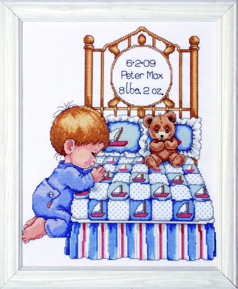 Tobin T21710 Bedtime Prayer (Boy ) Sampler, 11" x 14", 14 Count
