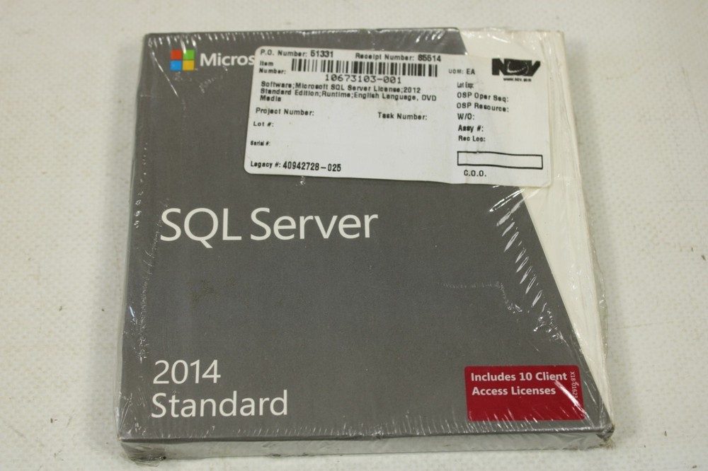 Microsoft SQL Server 2014 Standard includes 10 client access licenses