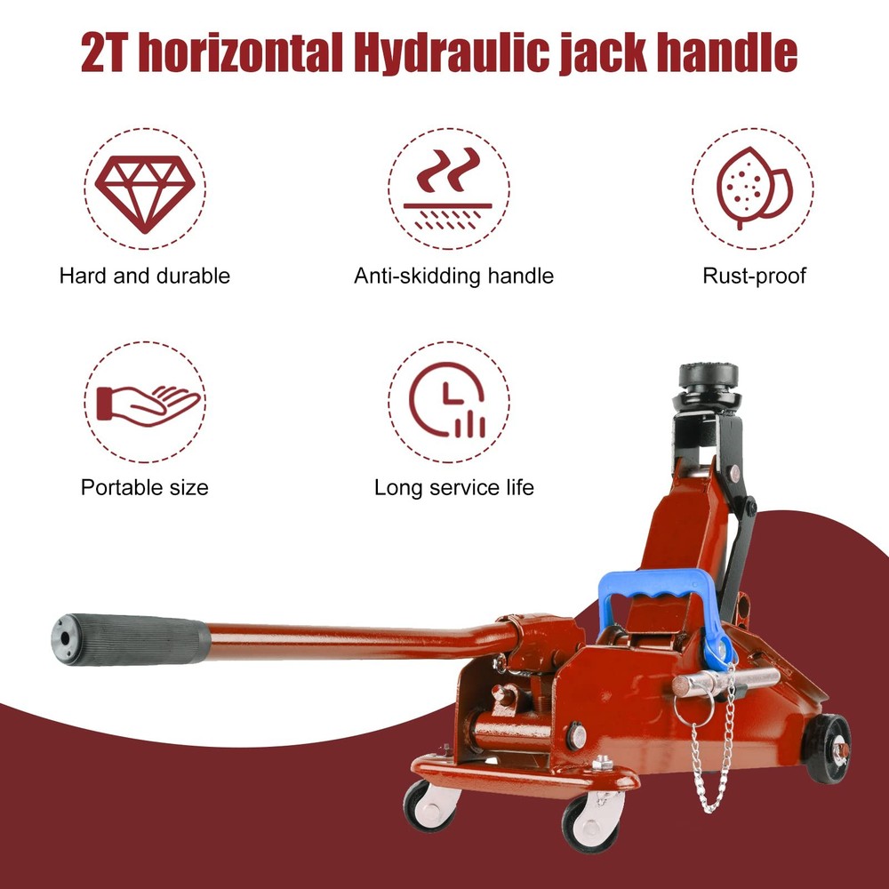 Windspeed Horizontal Hydraulic Jack Handle, 2 Ton Floor Medium, Red