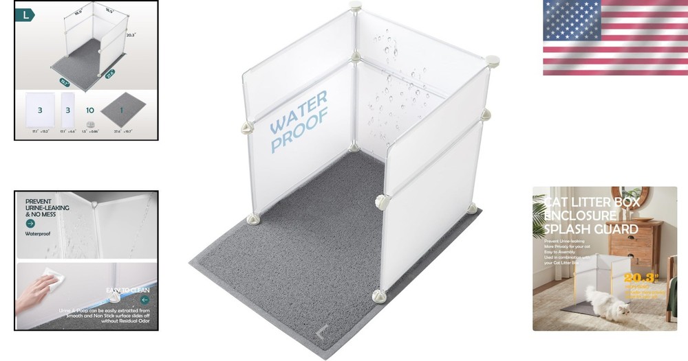 Large Cat Litter Box Enclosure Splash Guard Kit