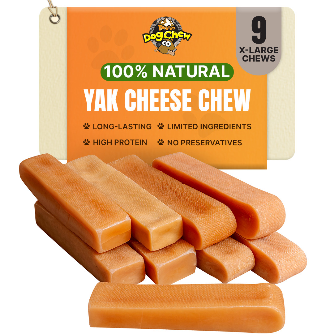 Natural & Extra Large Yak Chews for dogs - 3lbs, Gluten Free & Healthy Dog Chews