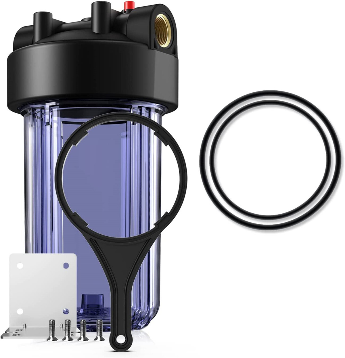 2 Pack 10 Inch Clear Home RO Whole House Water Filter Housing 4.5" x 10" System