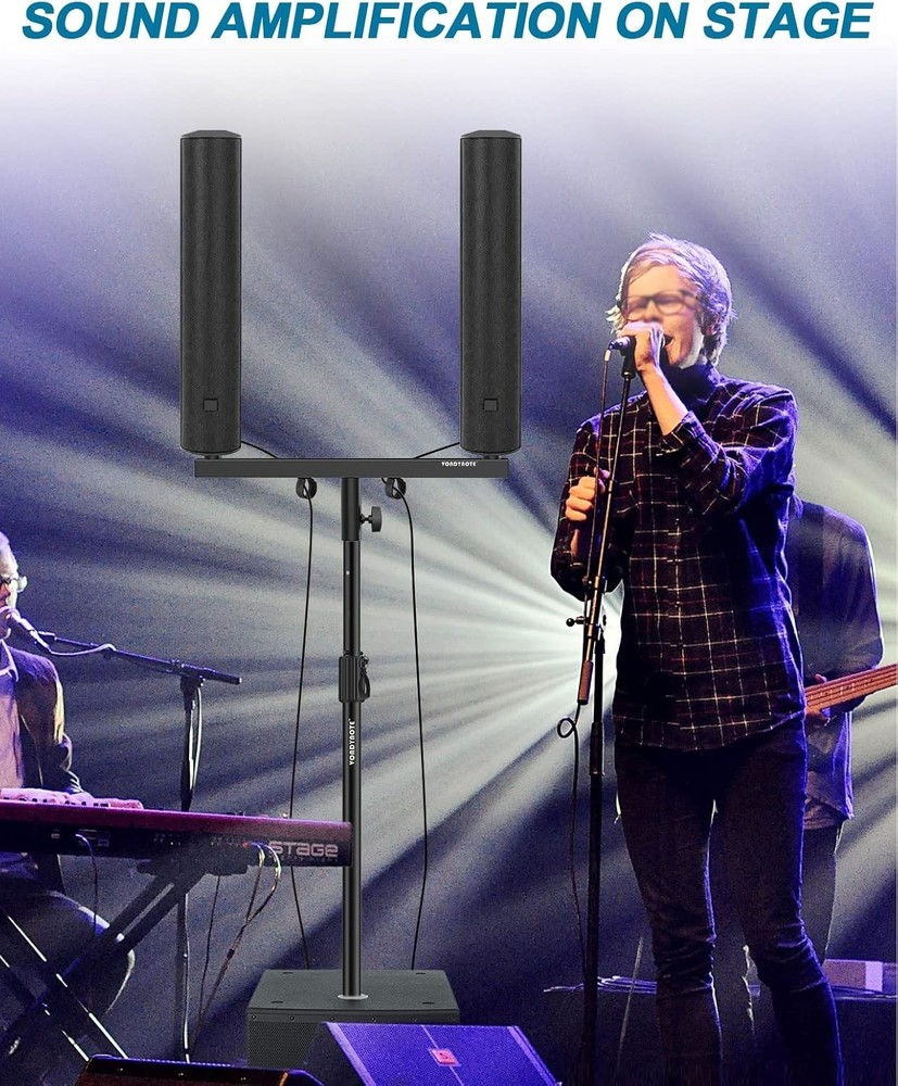 Dual Speaker Pole Mount Adapter Set with Cable Management System for Easy Setup