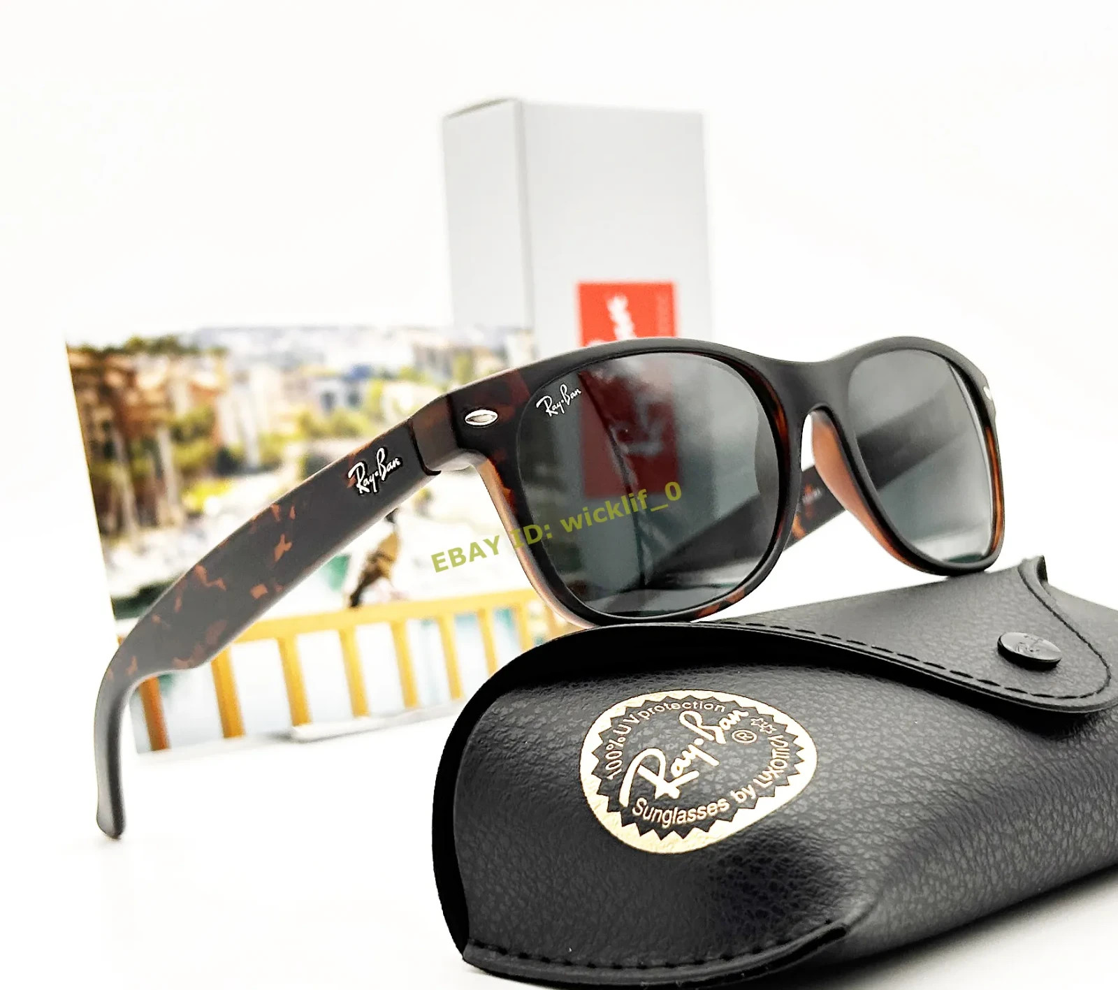 Ray-Ban RB2132 New Wayfarer 865/B1 55mm Matte Havana Sunglasses Dark Grey Lens