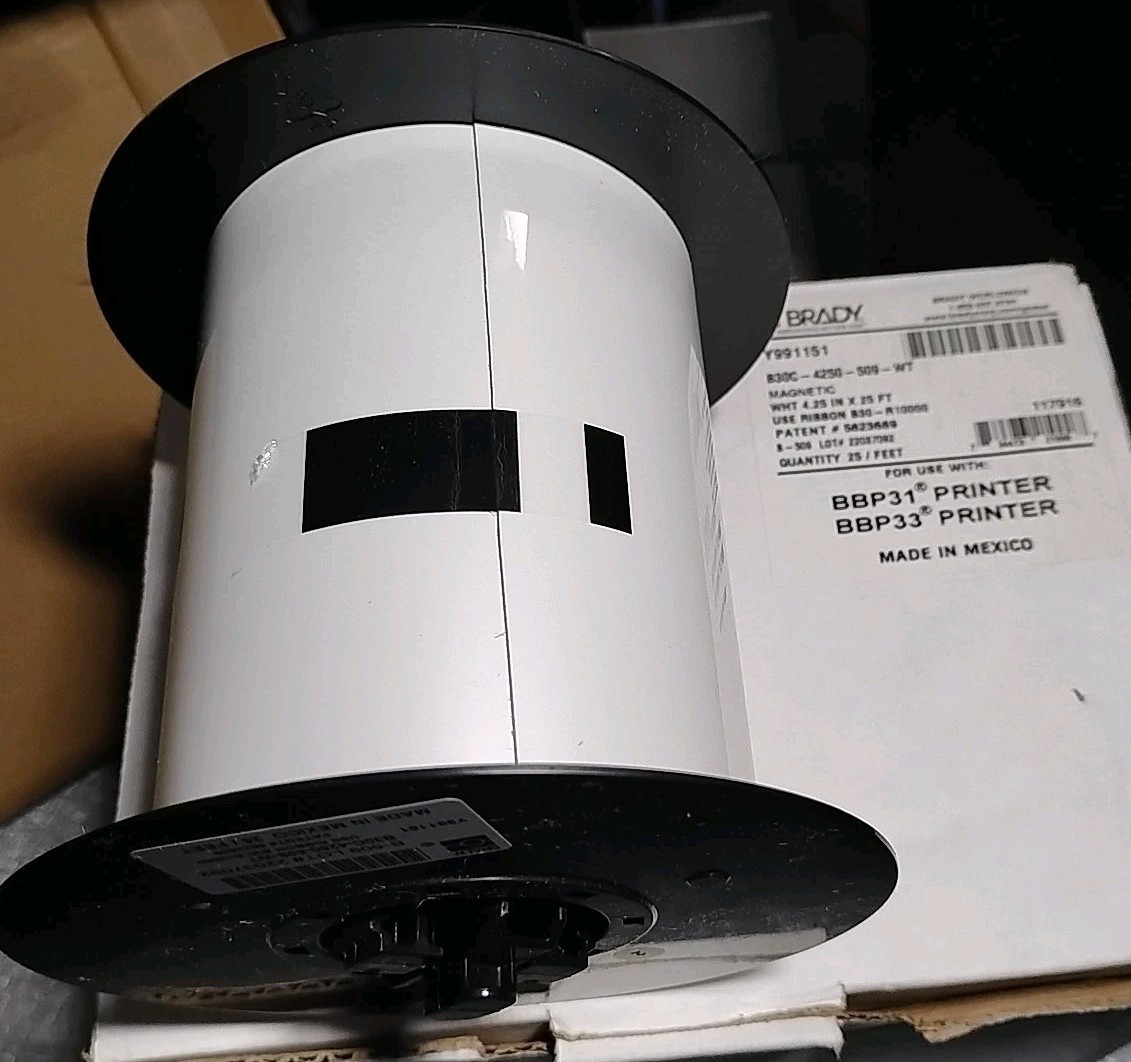 Brady Magnetic White 4.25 X 25 Feet Continuous For BBP31 BBP33 Printer Label Buy