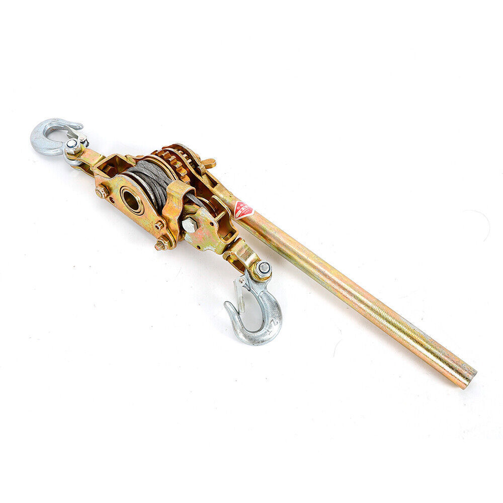 2 Ton Heavy-Duty Hand Puller with Ratchet and Double Hooks, 4400LB Capacity