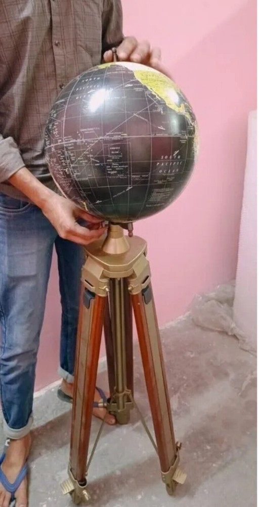 World Map Globe With Tripod Stand World Authentic Adjustable Modern Map Globe
