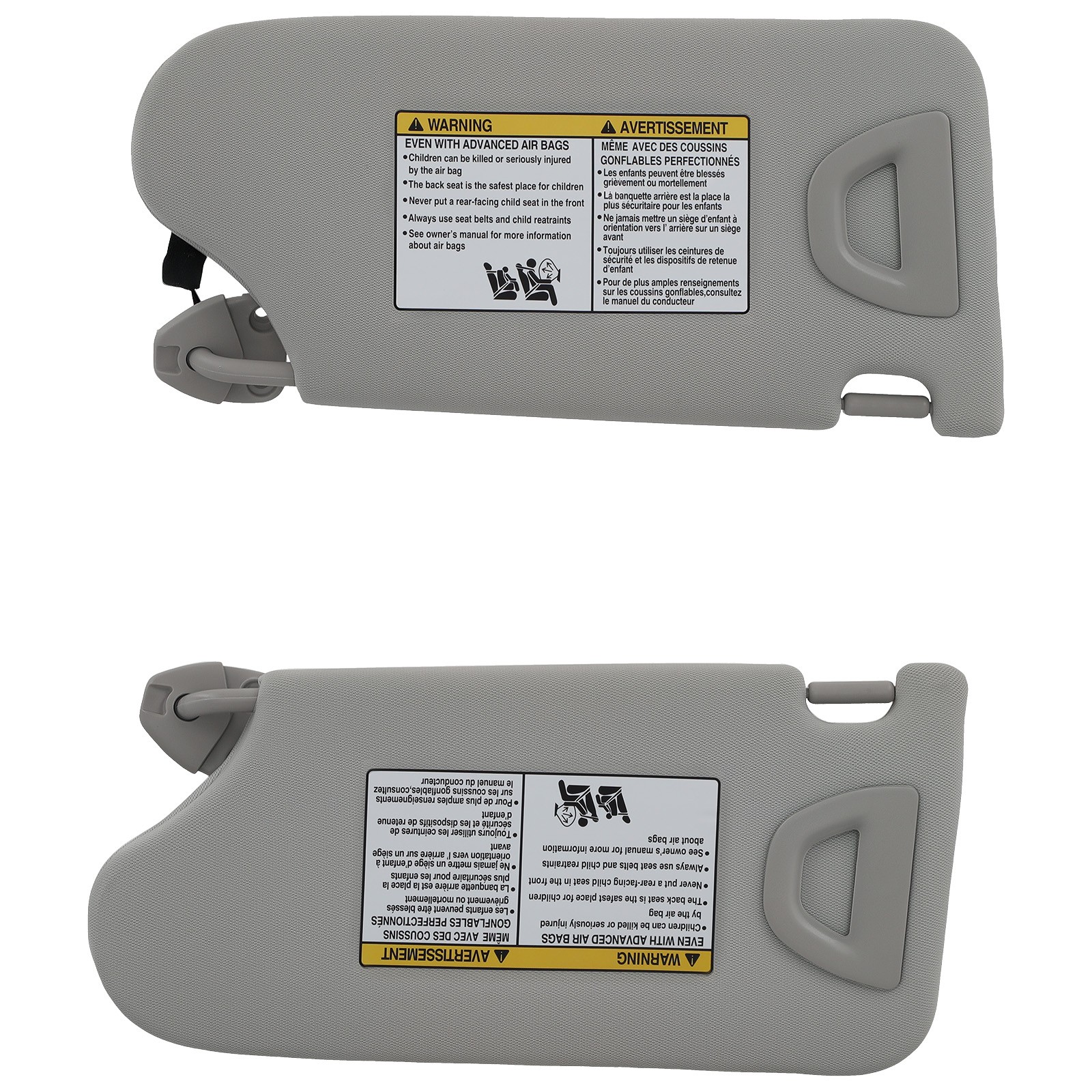 Driver+Passenger with Light Sun Visor for Nissan Altima 13-18 96401-3TA2A Gray