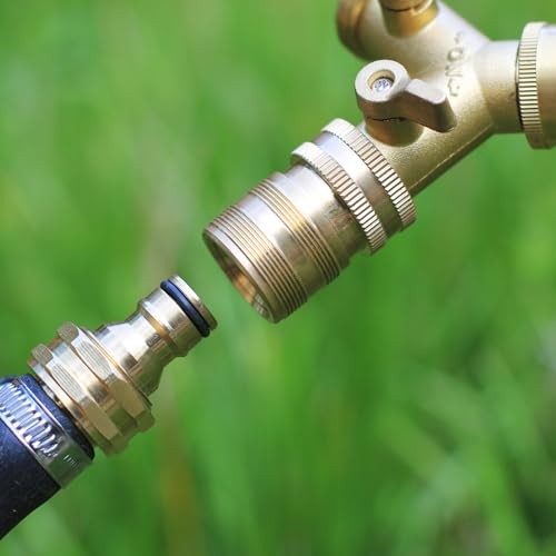 Garden Hose Quick Connect Solid Brass 3/4 inch GHT Internal Thread 2Set