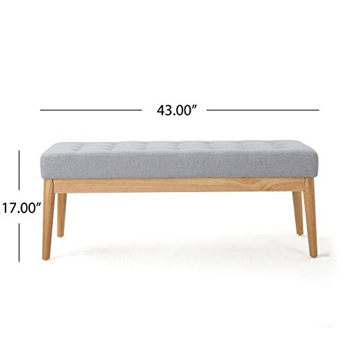 Anglo Sky Grey Fabric Bench