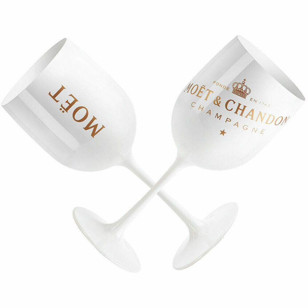 Moet & Chandon White Ice Imperial Acrylic Champagne Glasses x 2
