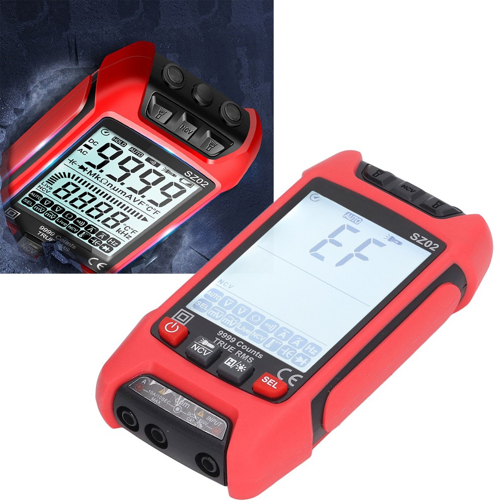 Digital Multimeter Anti Burning Automatic LCD Backlit NCV Volt Amp Meter FEI
