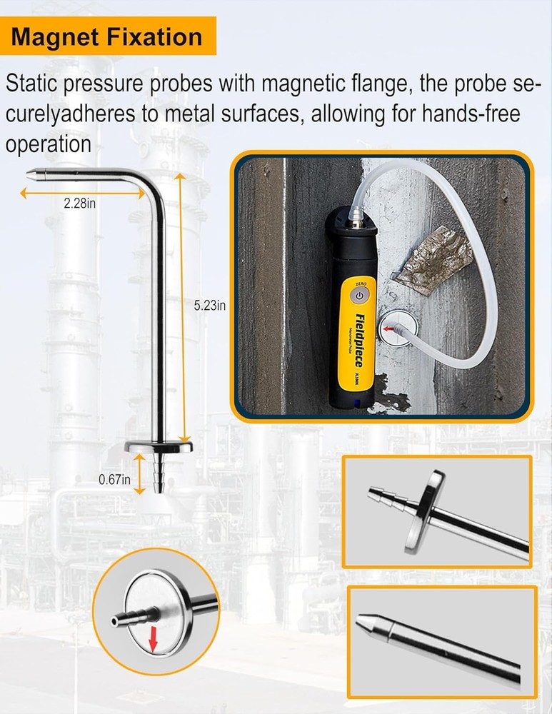 JL3MN2 Manometer Probe Kit, Compatible with Klein Tools ET180 Digital Manometer