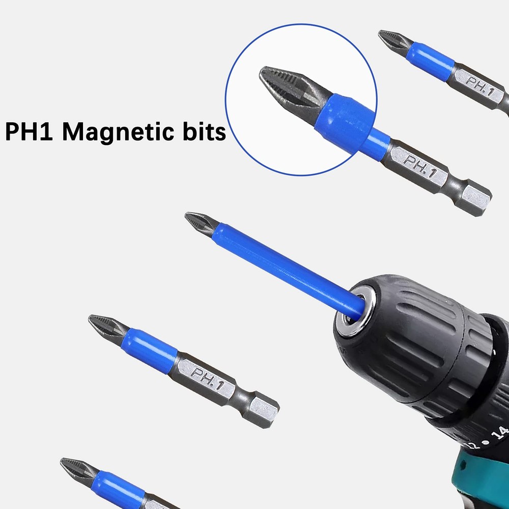 10Pcs Magnetic AntiSlip Drill Bit 2 Inch, PH1 Phillips Screwdriver Bits Set 1...