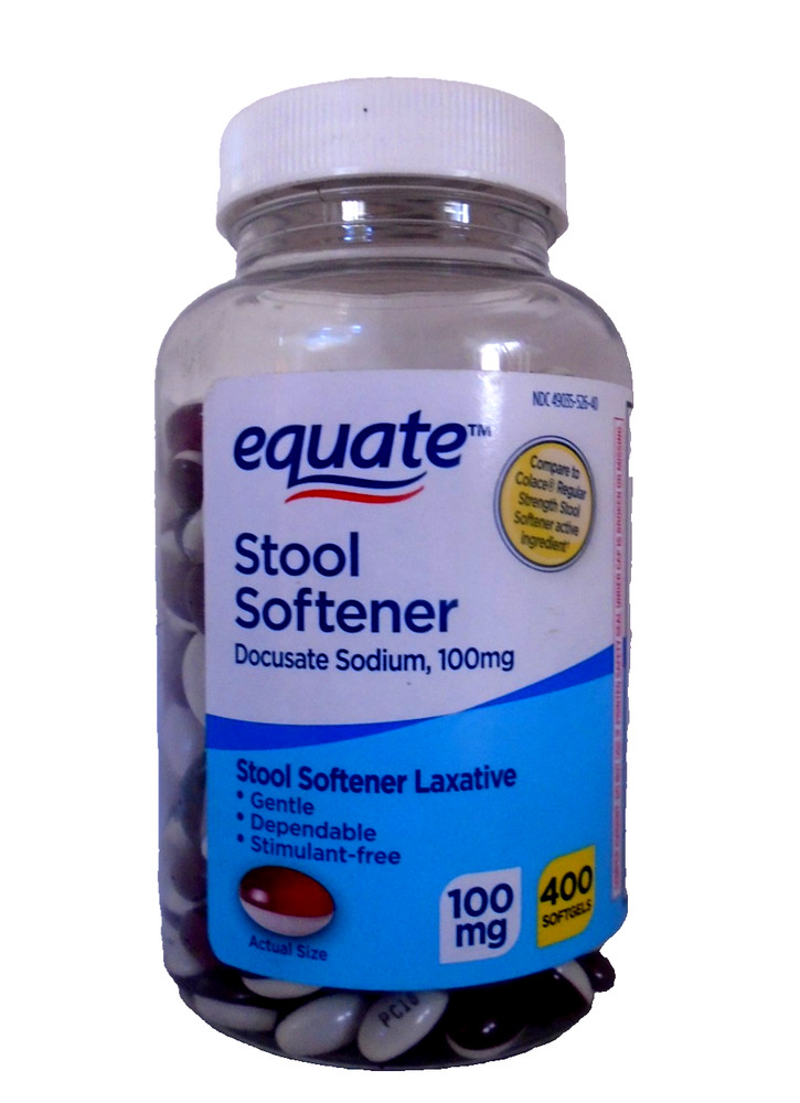 Equate Stool Softener Laxative for Constipation 100 mg - 400 Softgels