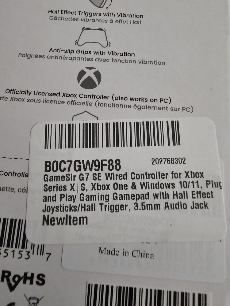 GameSir G7 SE Wired Controller for Xbox & PC - White, Hall Effect Sticks