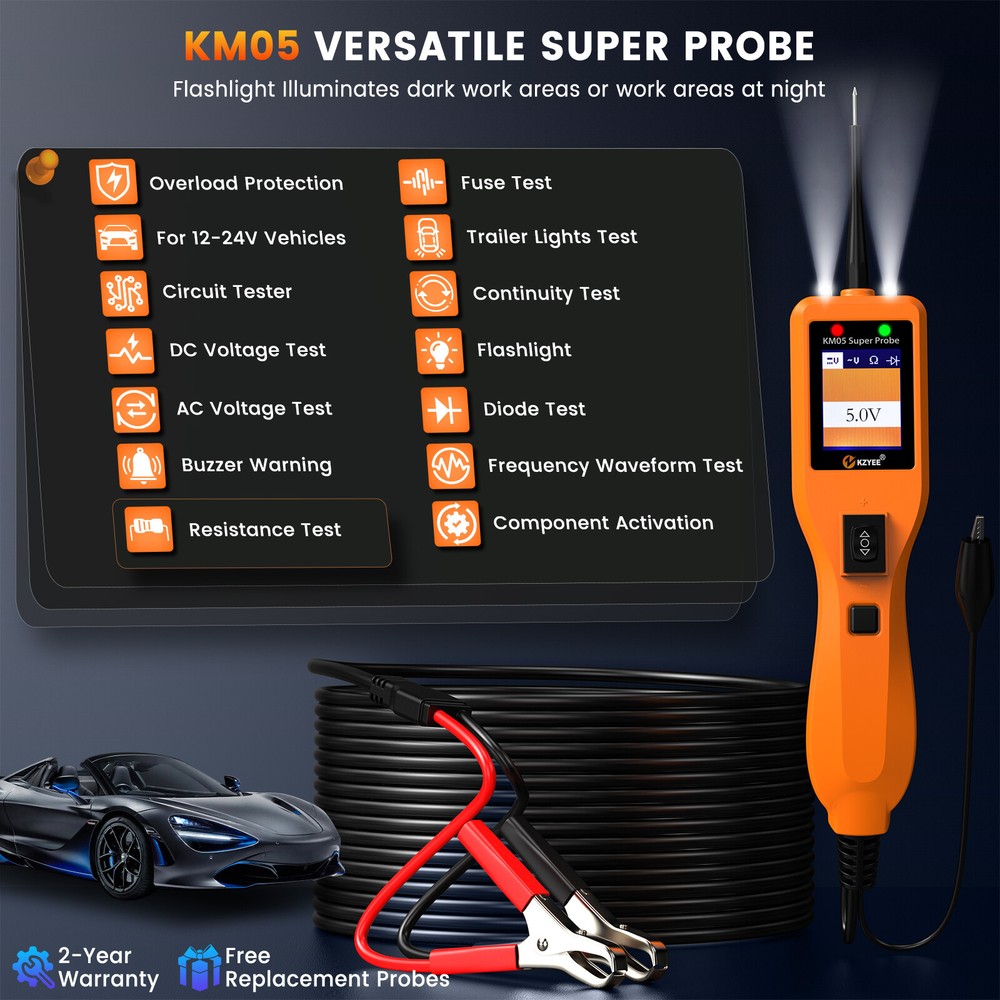 KZYEE KM05 Super Power Circuit Probe Tester Activating Component 13FT Cable US
