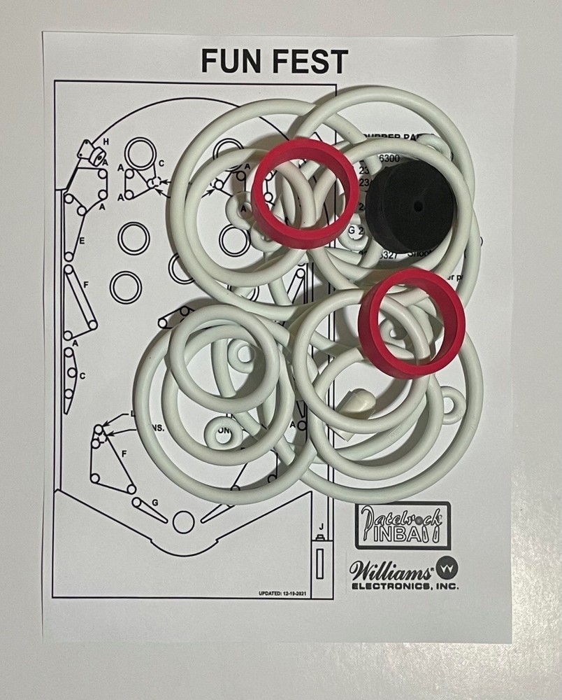1973 Williams Fun Fest Pinball Machine Rubber Ring Kit