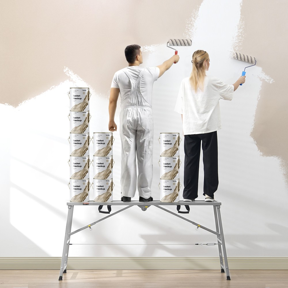 Work Platform Adjustable Height Portable Scaffolding Platform 880 lb Load