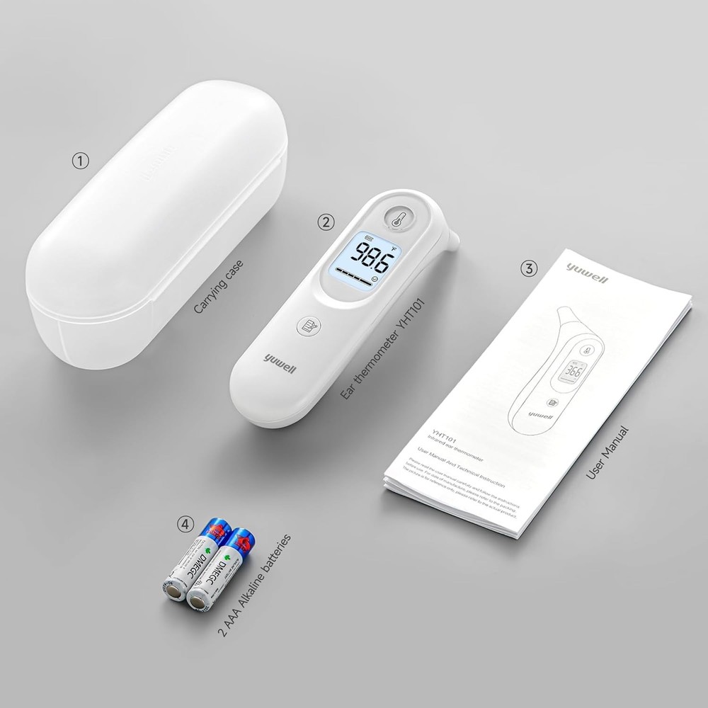 Baby-Friendly Digital Ear Thermometer with Backlit Display - 2 Second Measure