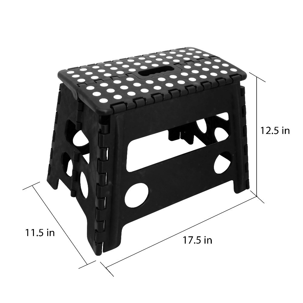 Extra Wide Folding Step Stool with Non-Slip Surface 12.7 Inch Portable