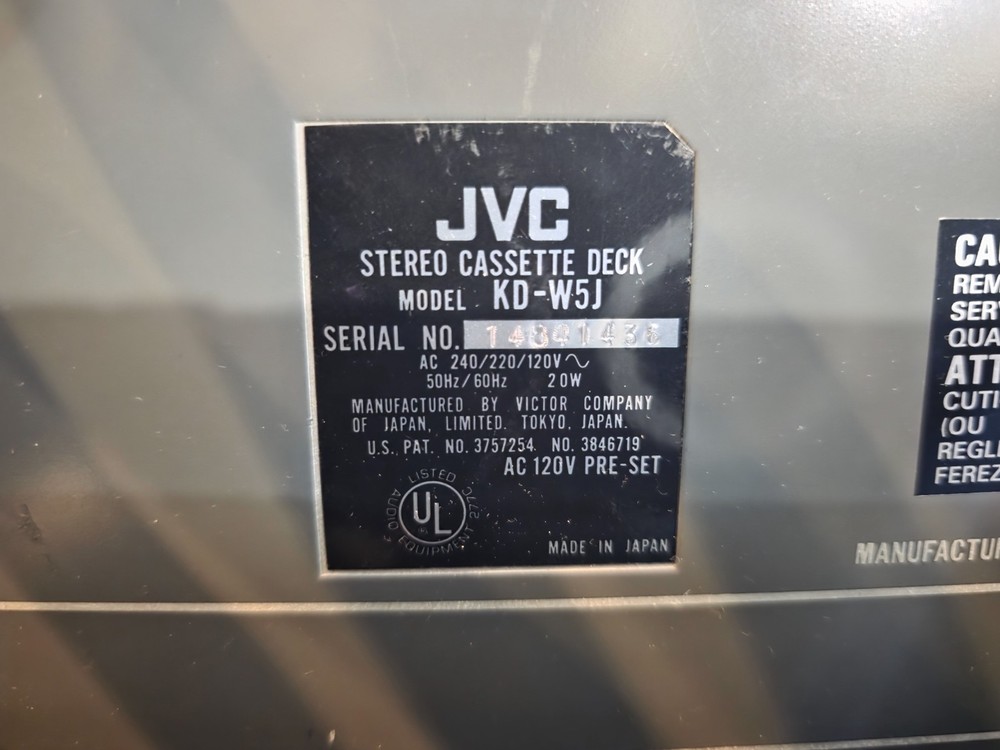 JVC KD-W5 Double Transport Tape Deck